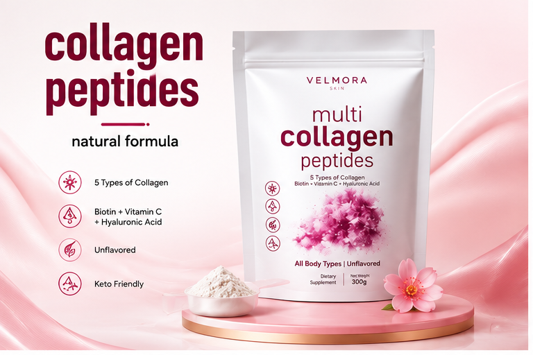 Velmora Multi Collagen 5X™ | Fórmula Avanzada de Colágeno